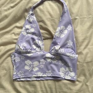 Floral purple halter top
